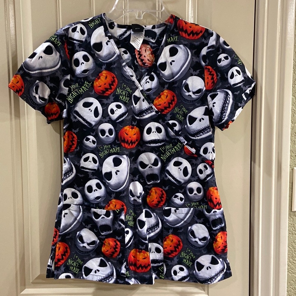 Halloween Scrub Top by Disney Brand. EUC!